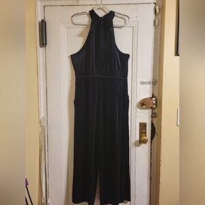 A New Day Women's Elegant Black Velvet Halter Jumpsuit Size XXL